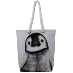 Penguin Chick Full Print Rope Handle Tote (small) by ArtByThree