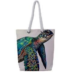 Sea Turtle Full Print Rope Handle Tote (small) by ArtByThree