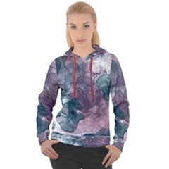 Teal And Purple Alcohol Ink Women s Overhead Hoodie by Dazzleway