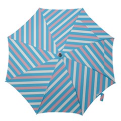 Transgender Pride Diagonal Stripes Pattern Hook Handle Umbrellas (large) by VernenInk