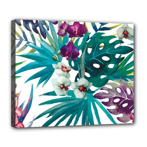 Tropical Flowers Deluxe Canvas 24  X 20  (stretched) by goljakoff