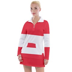 Flag Of Austria Women s Long Sleeve Casual Dress by FlagGallery