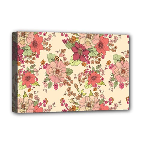 Vintage Garden Flowers Deluxe Canvas 18  X 12  (stretched) by goljakoff