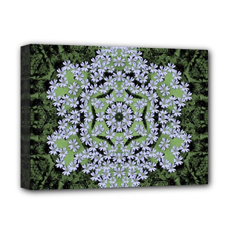 Calm In The Flower Forest Of Tranquility Ornate Mandala Deluxe Canvas 16  X 12  (stretched)  by pepitasart