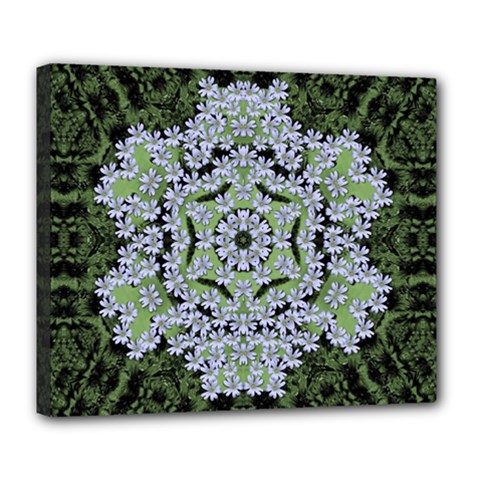 Calm In The Flower Forest Of Tranquility Ornate Mandala Deluxe Canvas 24  X 20  (stretched) by pepitasart