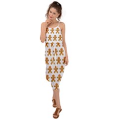 Gingerbread Men Waist Tie Cover Up Chiffon Dress by Mariart