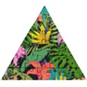Tropical Greens Leaves Wooden Puzzle Triangle View1