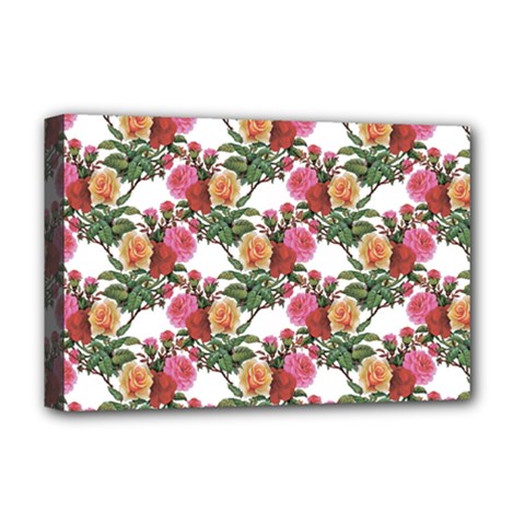 Flowers Pattern Deluxe Canvas 18  X 12  (stretched) by goljakoff