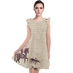 Foxhunt Horse And Hound Tie Up Tunic Dress by Abe731