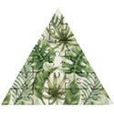 Green leaves Wooden Puzzle Triangle View1