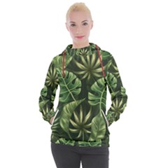 Green Leaves Women s Hooded Pullover by goljakoff