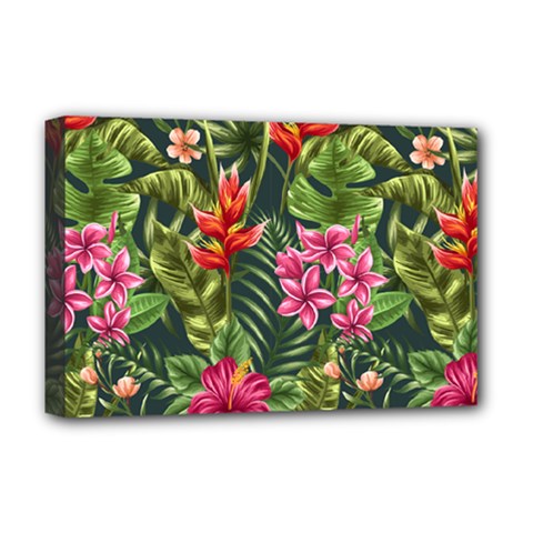 Tropical Flowers Deluxe Canvas 18  X 12  (stretched) by goljakoff