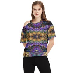 Fractal Illusion One Shoulder Cut Out Tee by Sparkle