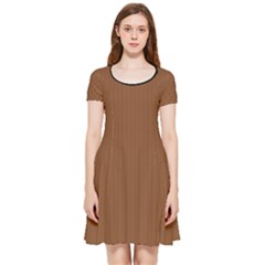 Caramel Cafe Brown - Inside Out Cap Sleeve Dress by FashionLane