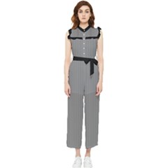 Battleship Grey - Women s Frill Top Jumpsuit by FashionLane
