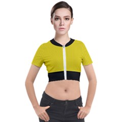 Citrine Yellow - Short Sleeve Cropped Jacket by FashionLane