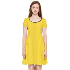 Just Yellow - Inside Out Cap Sleeve Dress by FashionLane