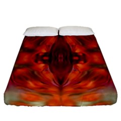 Landscape In A Colorful Structural Habitat Ornate Fitted Sheet (queen Size) by pepitasart