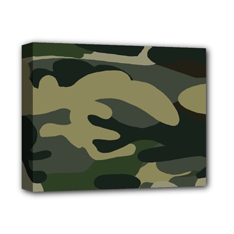 Green Military Camouflage Pattern Deluxe Canvas 14  X 11  (stretched) by fashionpod