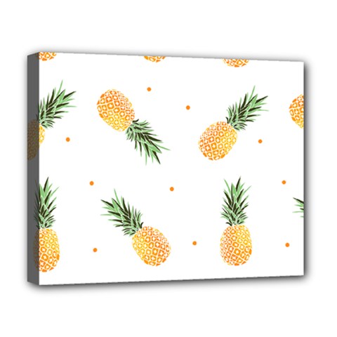Pineapple Pattern Deluxe Canvas 20  X 16  (stretched) by goljakoff