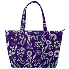Floral Blue Pattern  Back Pocket Shoulder Bag  by MintanArt