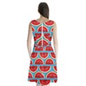 Illustrations Watermelon Texture Pattern Sleeveless Waist Tie Chiffon Dress View2