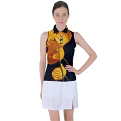 Yellow Poppies Women s Sleeveless Polo Tee by Audy