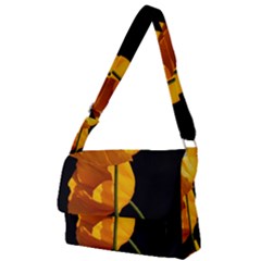 Yellow Poppies Full Print Messenger Bag (l) by Audy