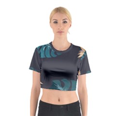 Flower Illustrations Leaves Cotton Crop Top by HermanTelo