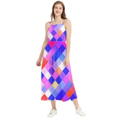 Squares Pattern Geometric Seamless Boho Sleeveless Summer Dress by Dutashop