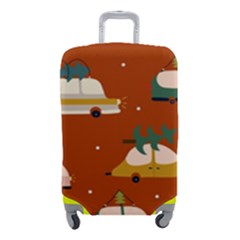 Cute Merry Christmas And Happy New Seamless Pattern With Cars Carrying Christmas Trees Luggage Cover (small) by EvgeniiaBychkova