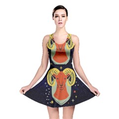 Zodiak Aries Horoscope Sign Star Reversible Skater Dress by Alisyart
