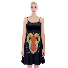Zodiak Aries Horoscope Sign Star Spaghetti Strap Velvet Dress by Alisyart