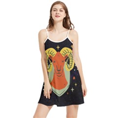Zodiak Aries Horoscope Sign Star Summer Frill Dress by Alisyart