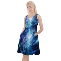 The Galaxy Knee Length Skater Dress With Pockets by ArtsyWishy