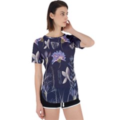 Butterflies And Flowers Painting Perpetual Short Sleeve T-shirt by ArtsyWishy