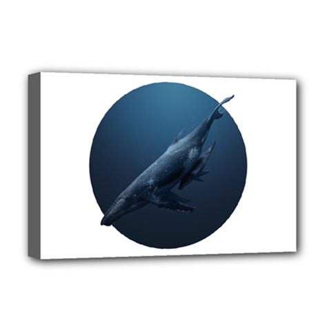 Whales Deluxe Canvas 18  X 12  (stretched) by goljakoff