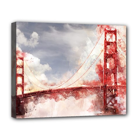 Golden Bridge Deluxe Canvas 20  X 16  (stretched) by goljakoff