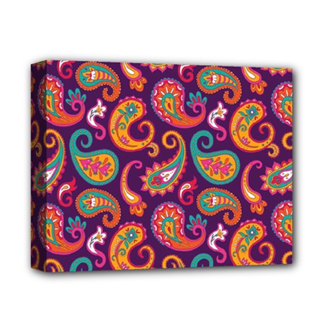 Paisley Purple Deluxe Canvas 14  X 11  (stretched) by designsbymallika
