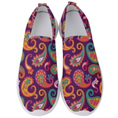 Paisley Purple Men s Slip On Sneakers by designsbymallika