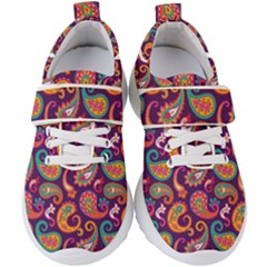 Paisley Purple Kids  Velcro Strap Shoes by designsbymallika