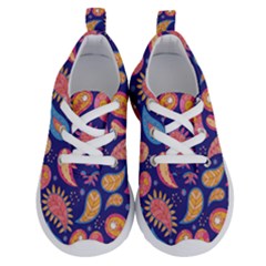Blue Paisley Print 2 Running Shoes by designsbymallika