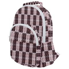 Rosegold Beads Chessboard Rounded Multi Pocket Backpack by Sparkle
