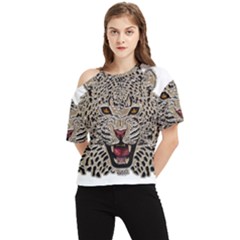 Cat One Shoulder Cut Out Tee by HermanTelo