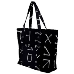 Heinrich Cornelius Agrippa Of Occult Philosophy 1651 Angelic Alphabet Or Celestial Writing Collected Inverted Zip Up Canvas Bag by WetdryvacsLair