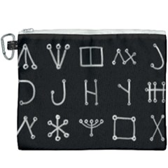 Heinrich Cornelius Agrippa Of Occult Philosophy 1651 Malachim Alphabet Collected Inverted Square Canvas Cosmetic Bag (xxxl) by WetdryvacsLair