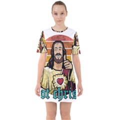 Got Christ? Sixties Short Sleeve Mini Dress by Valentinaart
