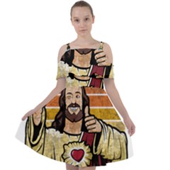 Got Christ? Cut Out Shoulders Chiffon Dress by Valentinaart