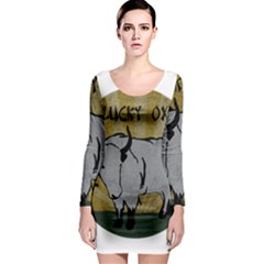 Chinese New Year ¨c Year Of The Ox Long Sleeve Bodycon Dress by Valentinaart