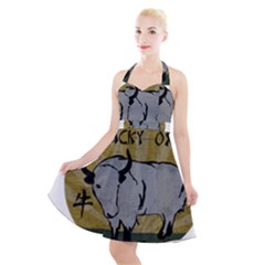 Chinese New Year ¨c Year Of The Ox Halter Party Swing Dress  by Valentinaart